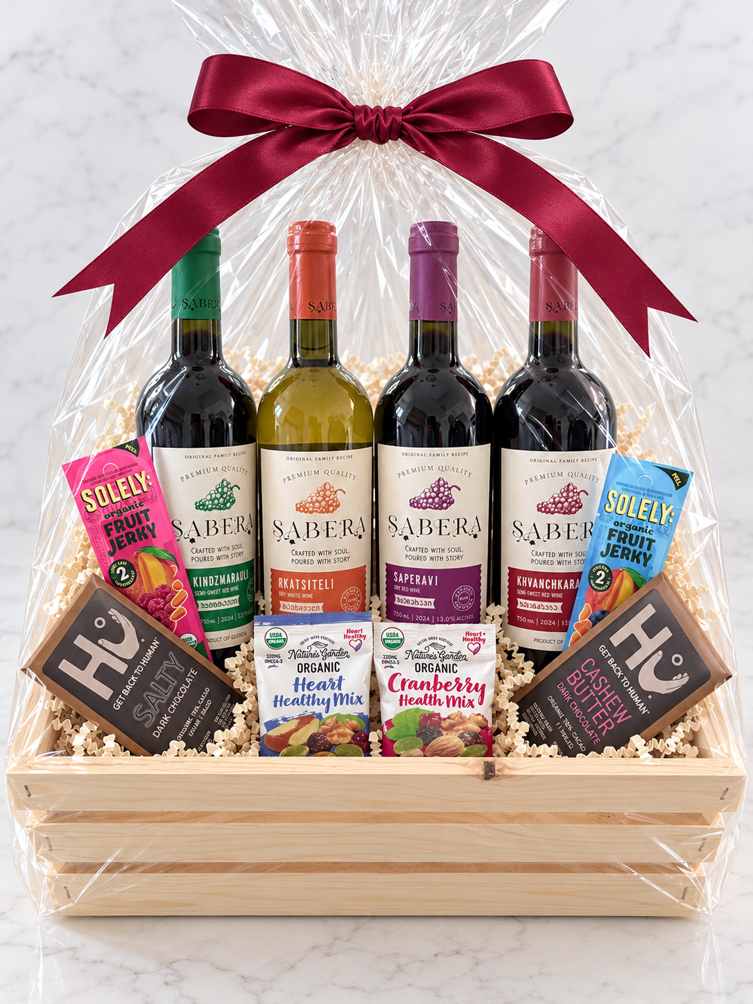 Georgian Wine Celebration Gift Basket (4 Bottles)