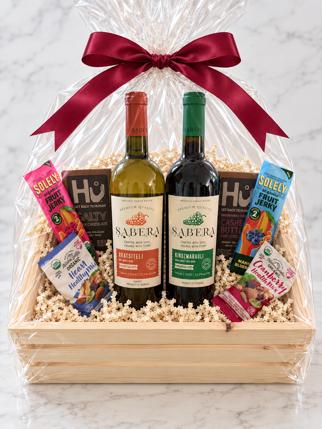 Rkatsiteli & Kindzmarauli Gift Basket (2 Bottles)
