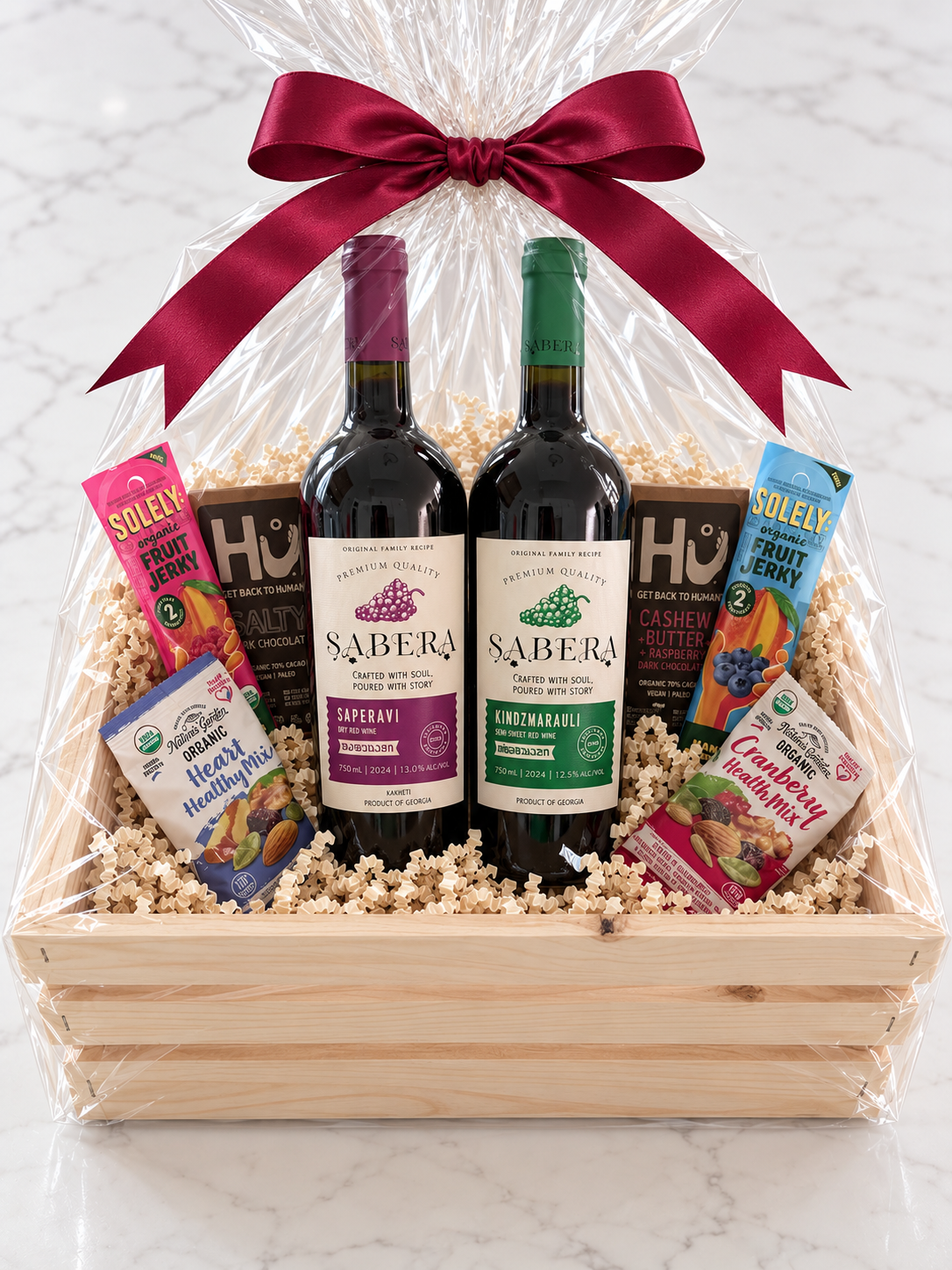 Saperavi & Kindzmarauli Gift Basket (2 Bottles)